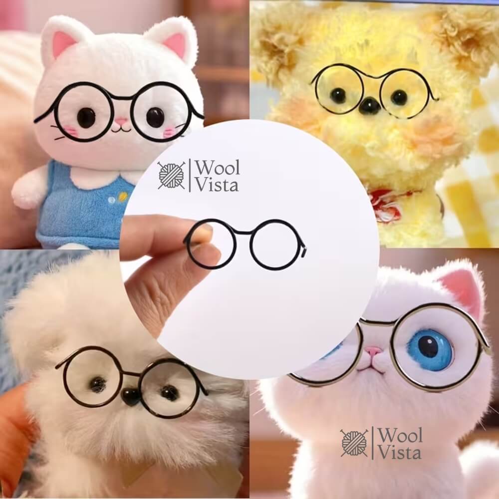 MINI STEEL WIRE ROUND GLASSES – 35MM CUTE MINIATURE GLASSES FOR LANDSCAPE ART, MINIATURE ROOM DECORATION, DIY CRAFTS & DOLLHOUSE ACCESSORIES