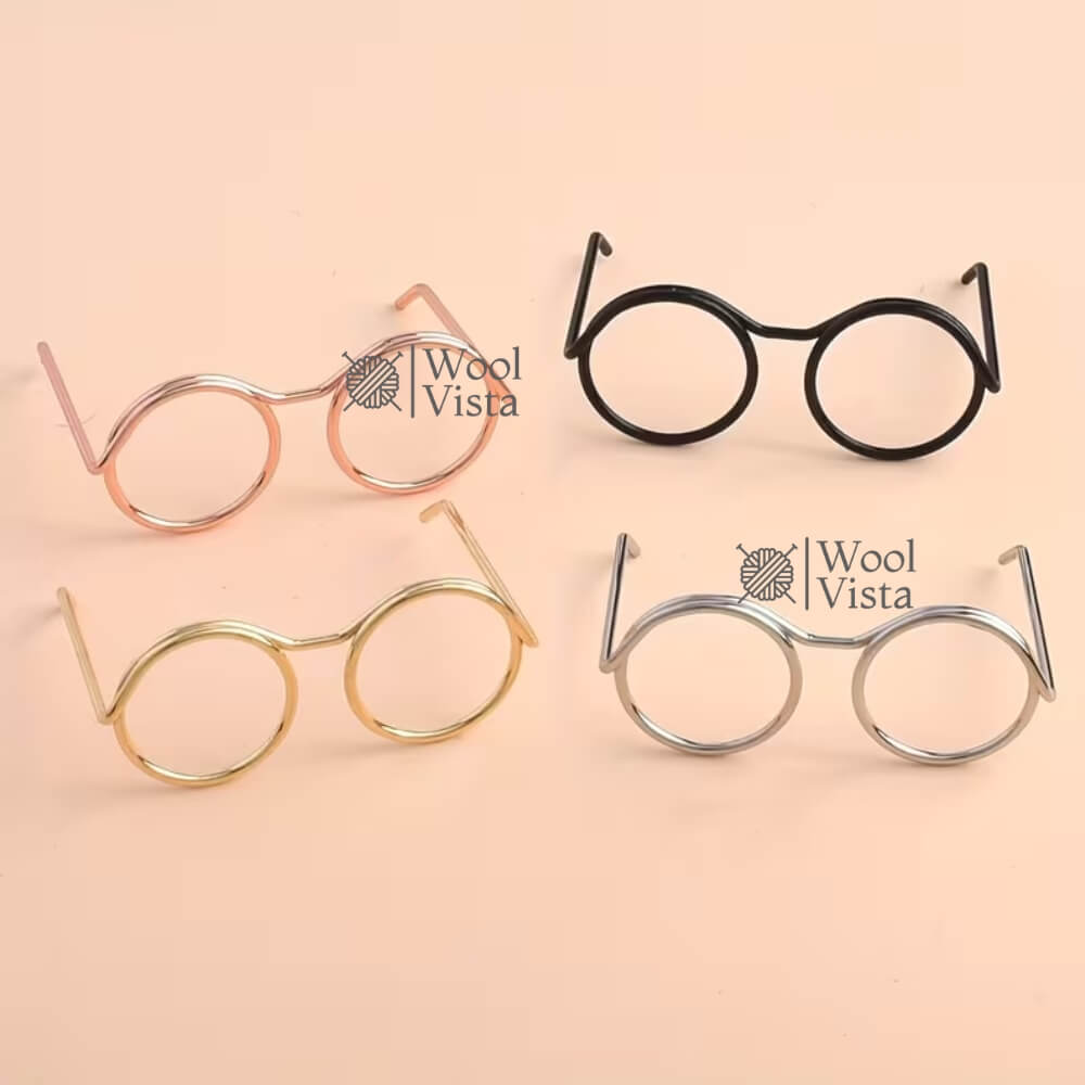 MINI STEEL WIRE ROUND GLASSES – 35MM CUTE MINIATURE GLASSES FOR LANDSCAPE ART, MINIATURE ROOM DECORATION, DIY CRAFTS & DOLLHOUSE ACCESSORIES