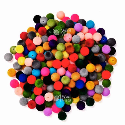 8MM & 10MM VELVET BEADS – DIY ASSORTED CRAFT BEAD SET (0.5 KG) FOR BAG MAKING, JEWELRY MAKING & DECORATIONS