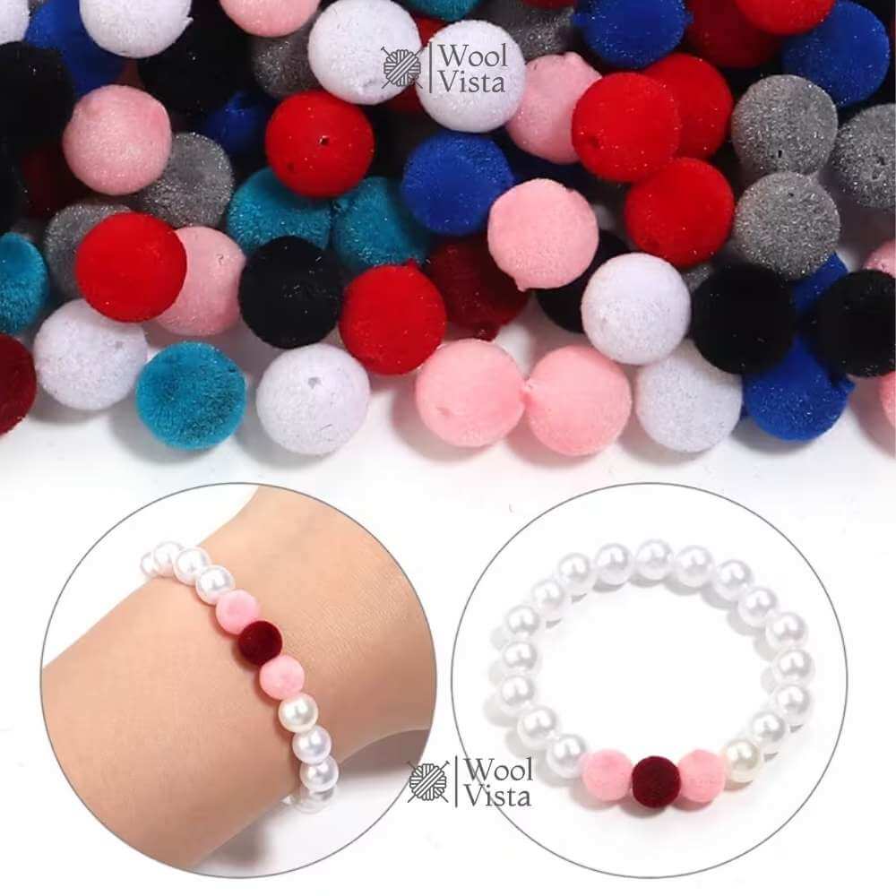 8MM & 10MM VELVET BEADS – DIY ASSORTED CRAFT BEAD SET (0.5 KG) FOR BAG MAKING, JEWELRY MAKING & DECORATIONS
