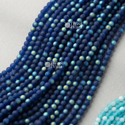MATTE TRANSPARENT DUAL SHADE ACRYLIC BEADS – COLORFUL ROUND LOOSE BEADS STRAND