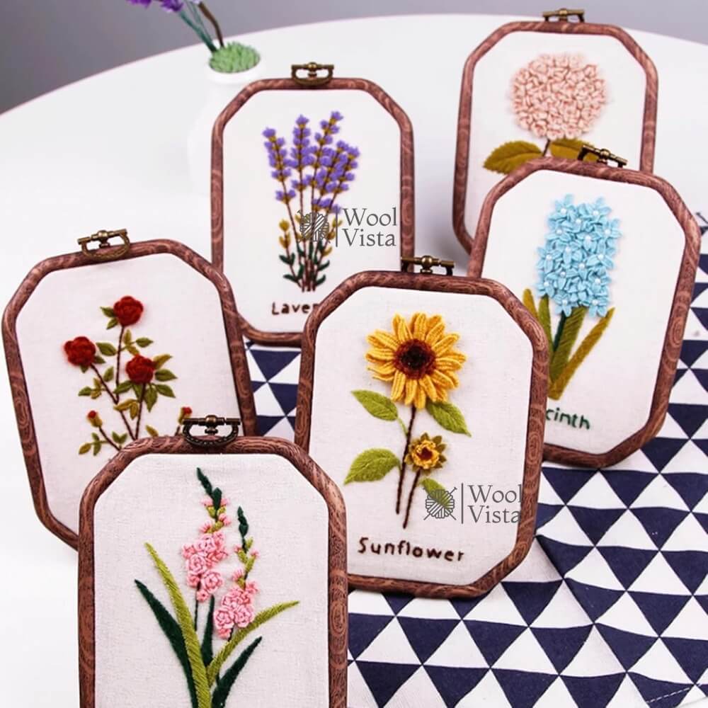 VINTAGE POLYGON EMBROIDERY HOOP – HANDHELD CROSS STITCH HOLDER CLIP FRAME FOR DIY EMBROIDERY, NEEDLEWORK & CRAFTS