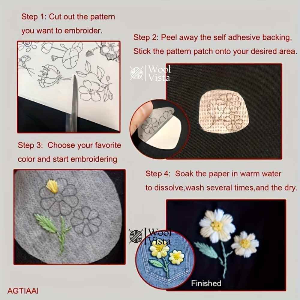 A4 STICKY WATER SOLUBLE EMBROIDERY STABILIZER PAPER – SELF-ADHESIVE WASH AWAY EMBROIDERY TRANSFER SHEETS