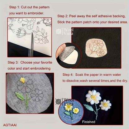 A4 STICKY WATER SOLUBLE EMBROIDERY STABILIZER PAPER – SELF-ADHESIVE WASH AWAY EMBROIDERY TRANSFER SHEETS