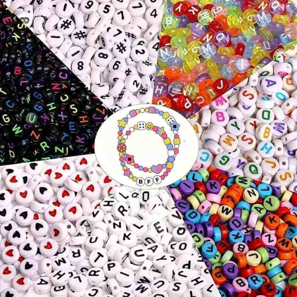 ACRYLIC ALPHABET BEADS A–Z – LETTER BEADS FOR BRACELETS, NECKLACES, KEYCHAINS & DIY JEWELLERY CRAFTS
