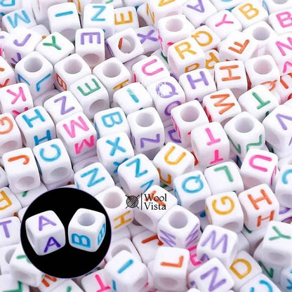 ACRYLIC ALPHABET BEADS A–Z – LETTER BEADS FOR BRACELETS, NECKLACES, KEYCHAINS & DIY JEWELLERY CRAFTS
