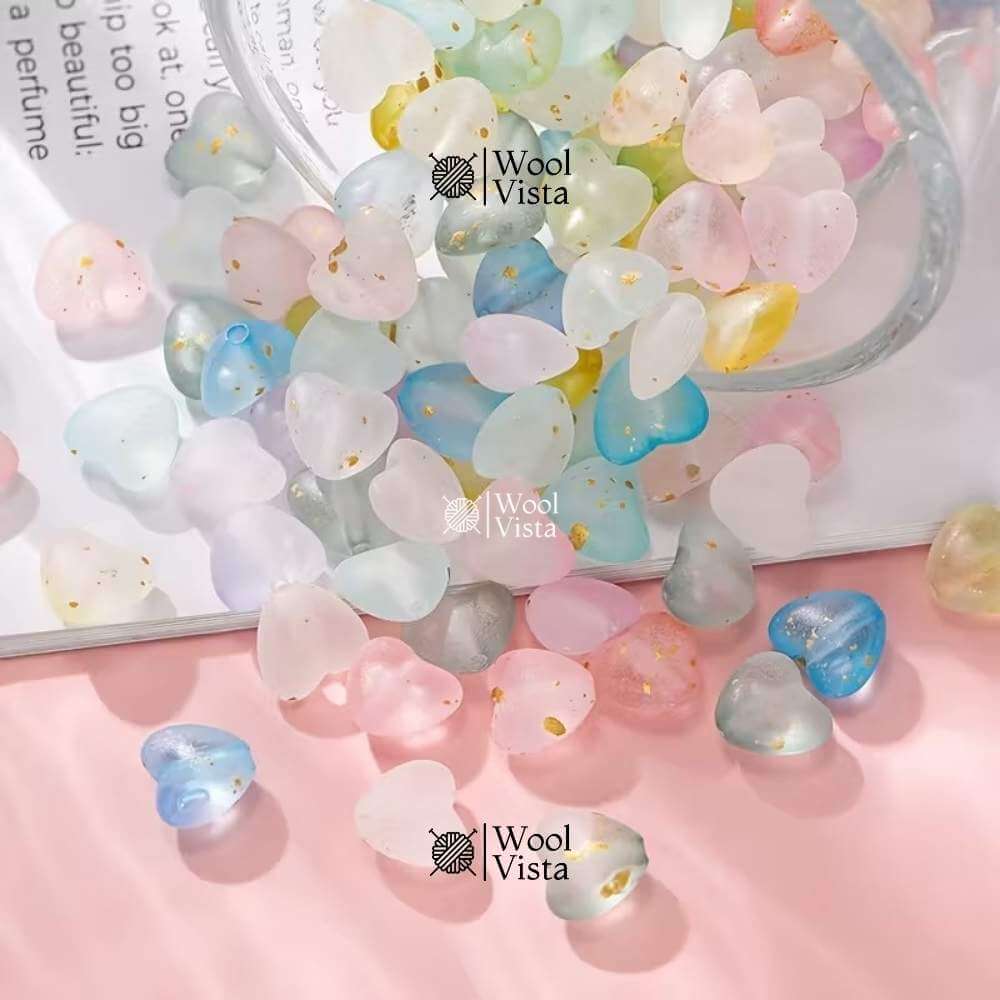 ACRYLIC GRADIENT LOVE BEADS – HEART-SHAPED BEADS FOR DIY JEWELRY- (PACK OF 50)
