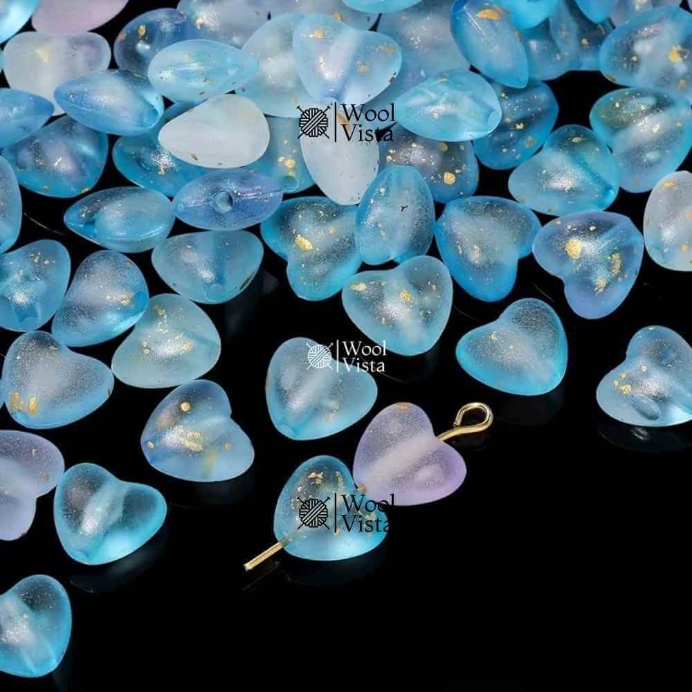 ACRYLIC GRADIENT LOVE BEADS – HEART-SHAPED BEADS FOR DIY JEWELRY- (PACK OF 50)