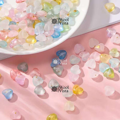 ACRYLIC GRADIENT LOVE BEADS – HEART-SHAPED BEADS FOR DIY JEWELRY- (PACK OF 50)