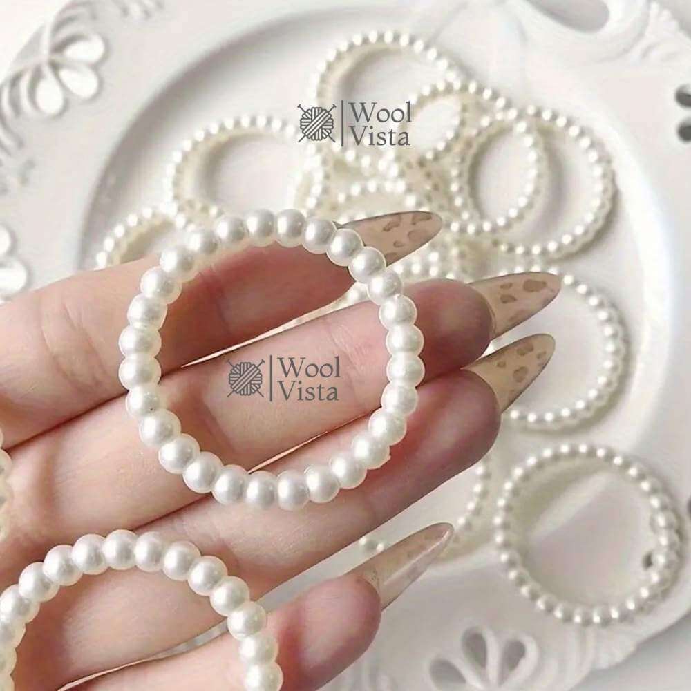 ACRYLIC PEARL-LIKE ROUND RINGS – 10PCS 38MM BAROQUE STYLE RINGS FOR PHONE CASE DECOR, RESIN ART, JEWELRY MAKING & DIY CRAFTS