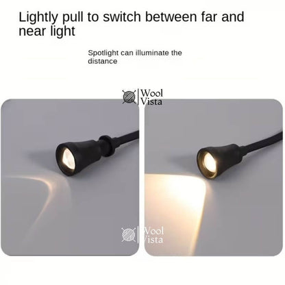 ADJUSTABLE LED NECK LIGHT FOR CROCHET & READING – HIGH/LOW BEAM EYE-CARE LAMP, BATTERY POWERED, HANDS-FREE WORK LIGHT
