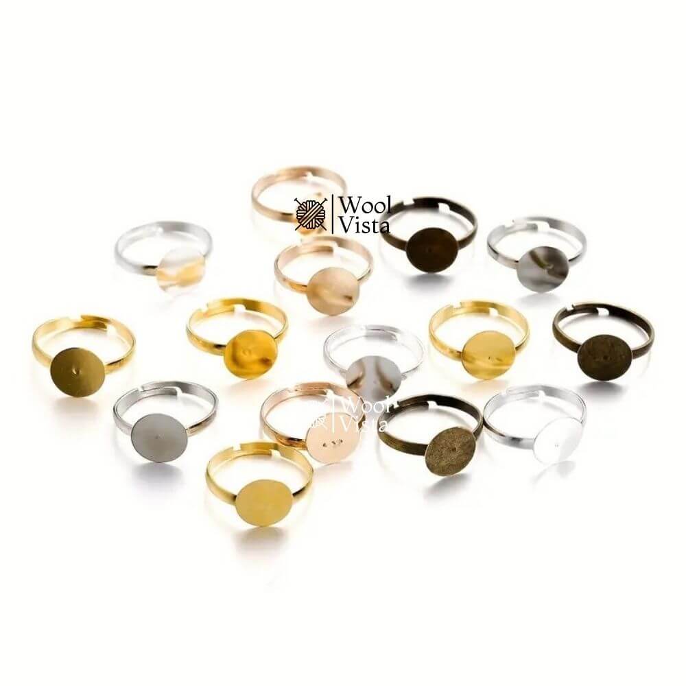 ADJUSTABLE RING BASES CABOCHON BLANKS 10MM – DIY JEWELRY MAKING