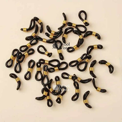 ADJUSTABLE SILICONE EYEGLASS CHAIN CONNECTORS WITH GOLDEN BUCKLES – (40 PCS)