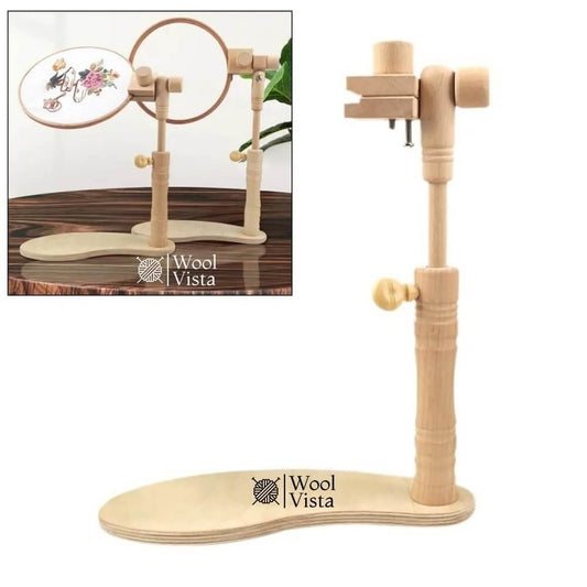 ADJUSTABLE WOODEN EMBROIDERY HOOP STAND