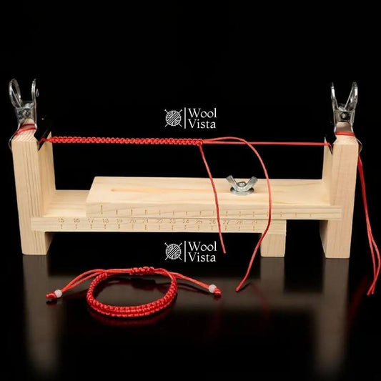 ADJUSTABLE WOODEN PARACORD BRACELET JIG KIT WITH CLIPS – DIY FRIENDSHIP BRACELET MAKER