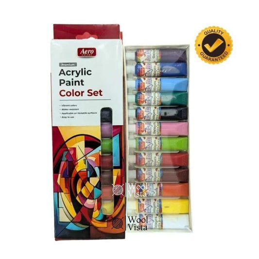 AERO ACRYLIC PAINT SET – 12 VIBRANT COLORS FOR CANVAS, PAPER & CRAFT PROJECTS