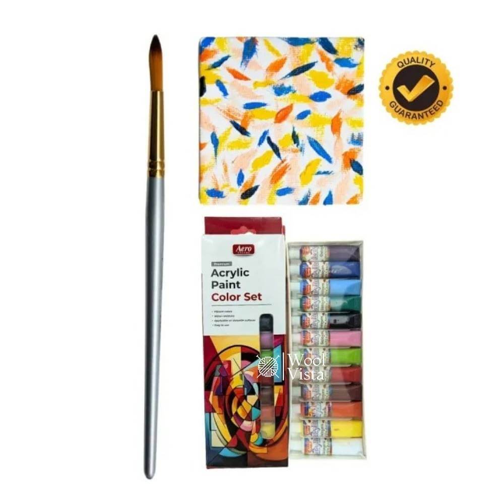AERO ACRYLIC PAINT SET – 12 VIBRANT COLORS FOR CANVAS, PAPER & CRAFT PROJECTS
