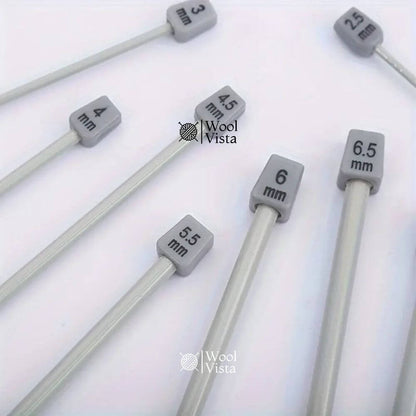 ALUMINIUM KNITTING NEEDLES – (SET OF 2) STRAIGHT NEEDLES