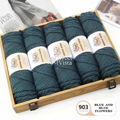 IMPORTED MERINO WOOL -  95% WOOL 5% ACRYLIC (PACK OF 5)