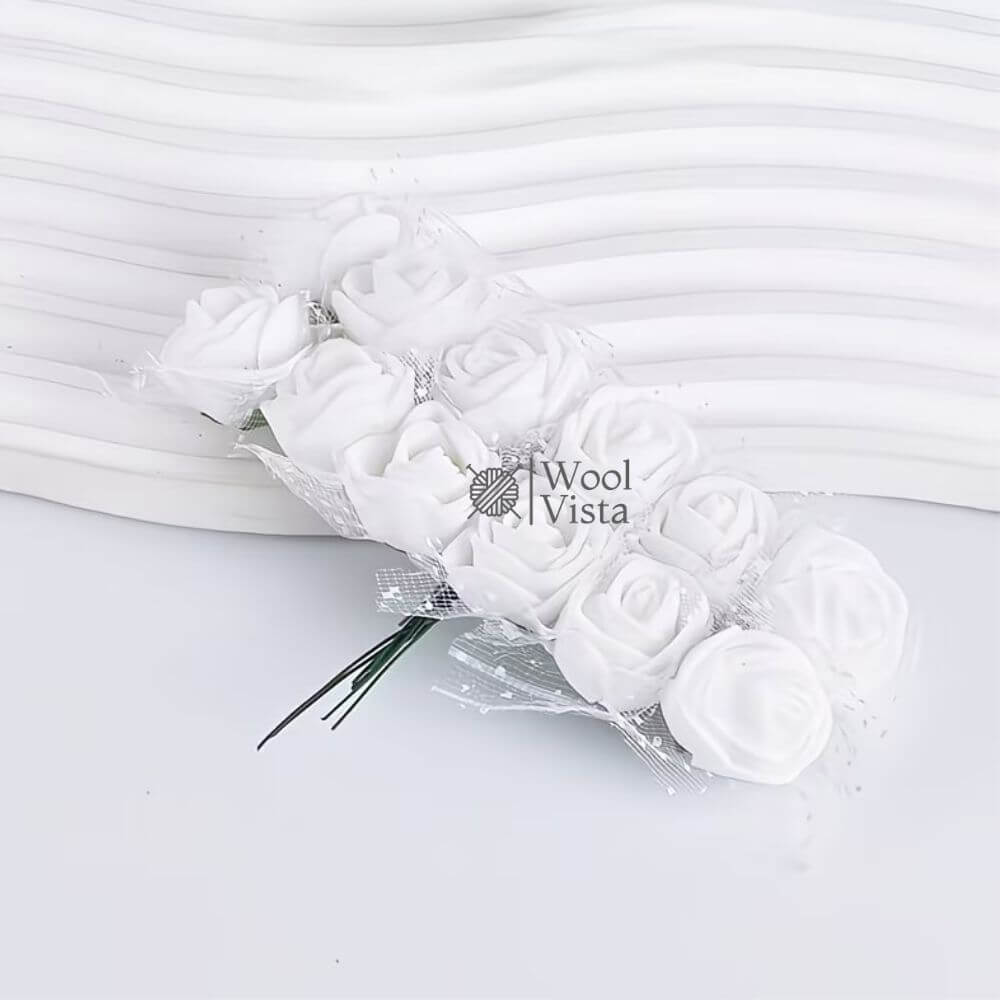 ARTIFICIAL FOAM ROSE BUNCH – 12PCS REALISTIC FOAM ROSES FOR DIY FLOWER BOUQUETS, WEDDING DECOR, GIFT BOXES, HOME DECOR & CRAFT PROJECTS