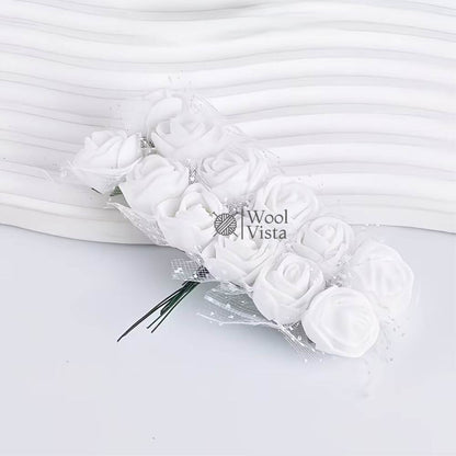 ARTIFICIAL FOAM ROSE BUNCH – 12PCS REALISTIC FOAM ROSES FOR DIY FLOWER BOUQUETS, WEDDING DECOR, GIFT BOXES, HOME DECOR & CRAFT PROJECTS