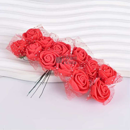 ARTIFICIAL FOAM ROSE BUNCH – 12PCS REALISTIC FOAM ROSES FOR DIY FLOWER BOUQUETS, WEDDING DECOR, GIFT BOXES, HOME DECOR & CRAFT PROJECTS