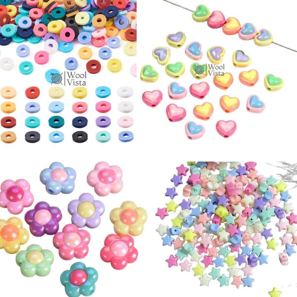 LARGE CHUNKY COLORFUL ACRYLIC BEADS – MIXED DIFFERENT SHAPES FOR NECKLACE BRACELET JEWELRY MAKING & DIY CRAFTS