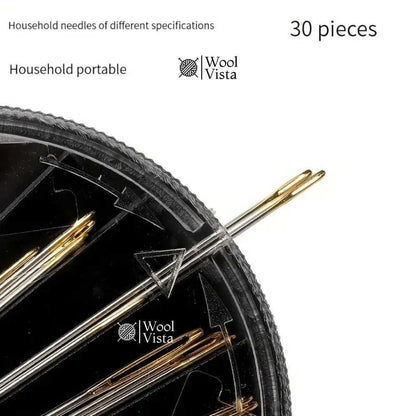 ASSORTED HAND SEWING NEEDLES SET WITH STORAGE CASE – (30 PIECES) GOLDEN EYE NEEDLES FOR EMBROIDERY