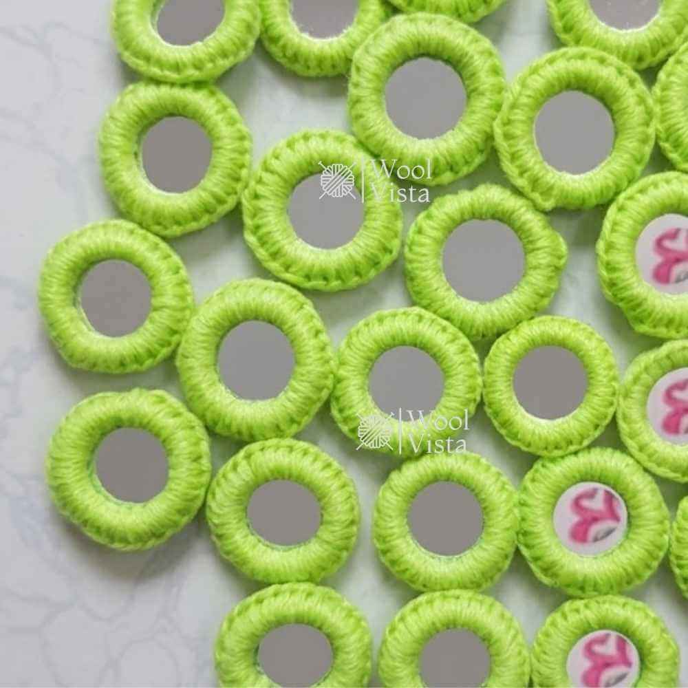 EMBROIDERY MIRRORS WITH THREAD WORK – ROUND MIRROR FRAMES, HAND EMBROIDERY, DRESS DECORATION, DIY CRAFTS, TEXTILE ART & MIRROR WORK (50PCS)