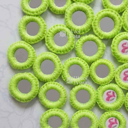 EMBROIDERY MIRRORS WITH THREAD WORK – ROUND MIRROR FRAMES, HAND EMBROIDERY, DRESS DECORATION, DIY CRAFTS, TEXTILE ART & MIRROR WORK (50PCS)