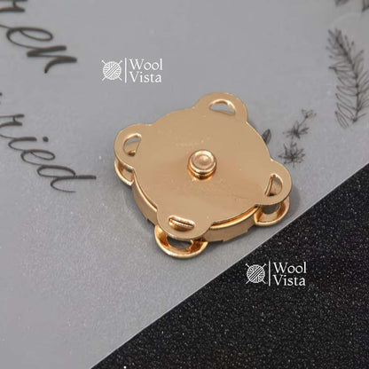 MAGNETIC BUCKLE BUTTONS 14MM – SUEDE STITCH MAGNETIC CLOSURES WITH BRUSHED METAL ENDS FOR HANDBAGS, PURSES, CLOTHING, SEWING, LEATHERWORK & DIY CRAFTS (5PCS)