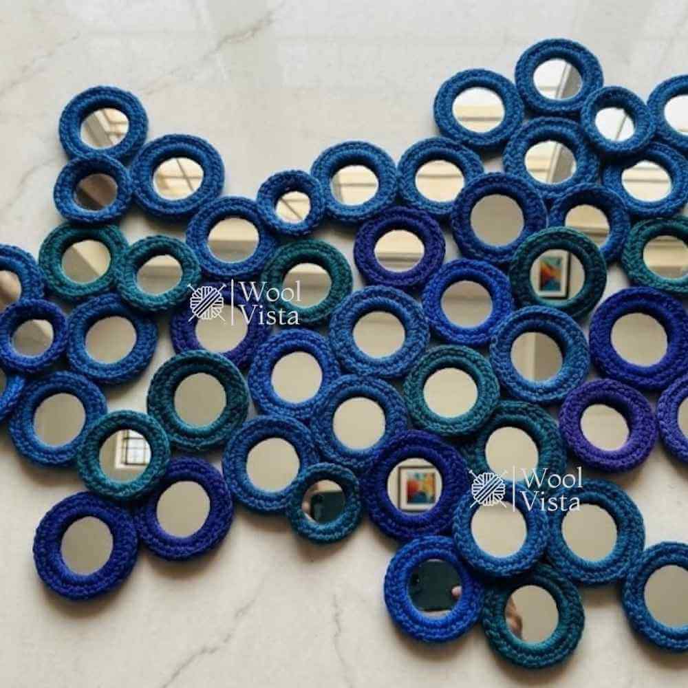EMBROIDERY MIRRORS WITH THREAD WORK – ROUND MIRROR FRAMES, HAND EMBROIDERY, DRESS DECORATION, DIY CRAFTS, TEXTILE ART & MIRROR WORK (50PCS)