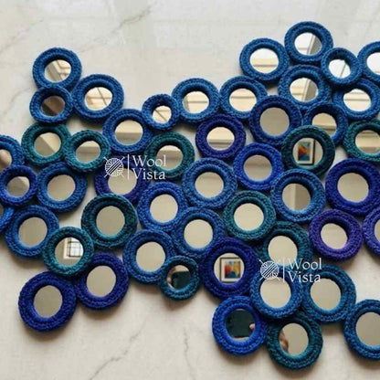 EMBROIDERY MIRRORS WITH THREAD WORK – ROUND MIRROR FRAMES, HAND EMBROIDERY, DRESS DECORATION, DIY CRAFTS, TEXTILE ART & MIRROR WORK (50PCS)