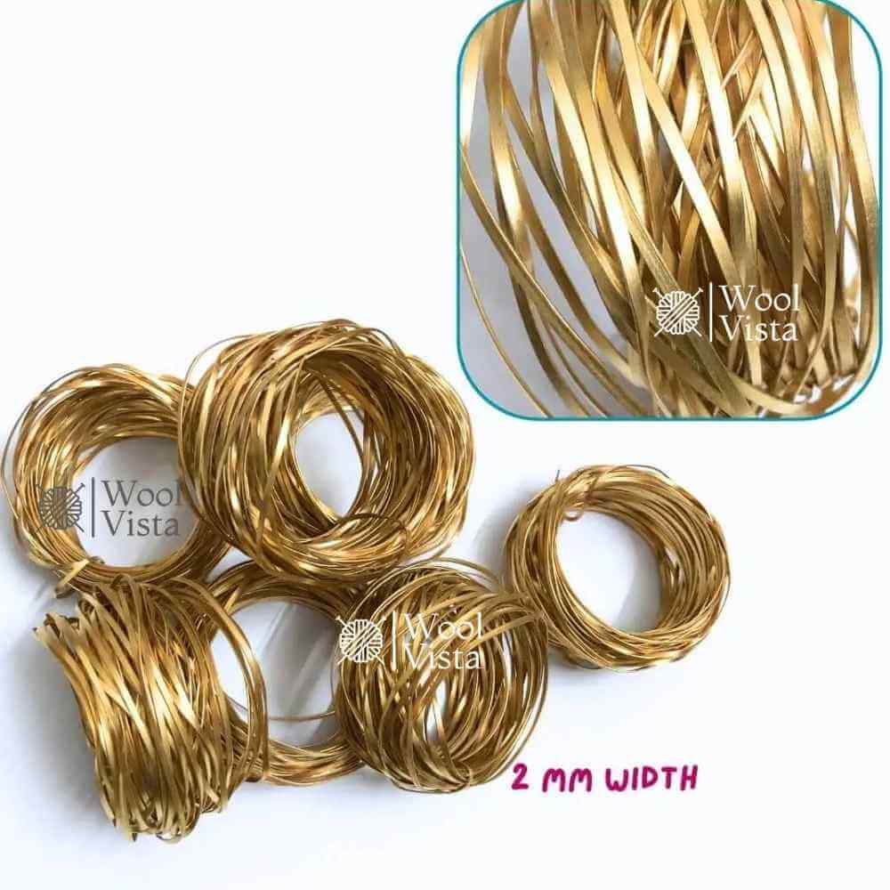 FLAT METAL WIRE ROLL 2 YARDS – 2MM WIDTH CRAFT WIRE FOR JEWELRY MAKING, DIY BRACELETS, WIRE WRAPPING, HANDMADE ACCESSORIES & ART CRAFT PROJECTS