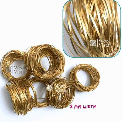 FLAT METAL WIRE ROLL 2 YARDS – 2MM WIDTH CRAFT WIRE FOR JEWELRY MAKING, DIY BRACELETS, WIRE WRAPPING, HANDMADE ACCESSORIES & ART CRAFT PROJECTS