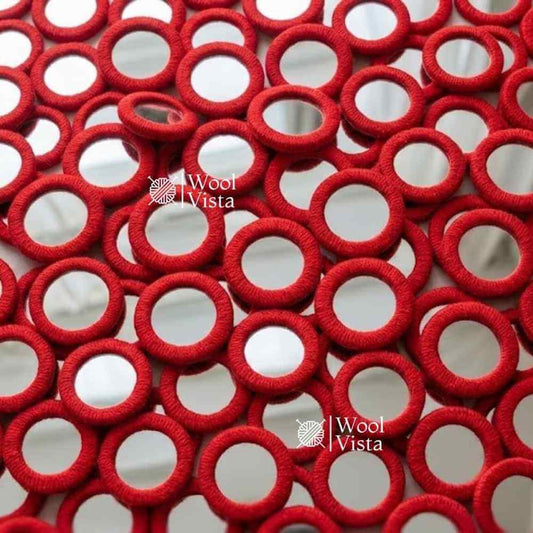EMBROIDERY MIRRORS WITH THREAD WORK – ROUND MIRROR FRAMES, HAND EMBROIDERY, DRESS DECORATION, DIY CRAFTS, TEXTILE ART & MIRROR WORK (50PCS)
