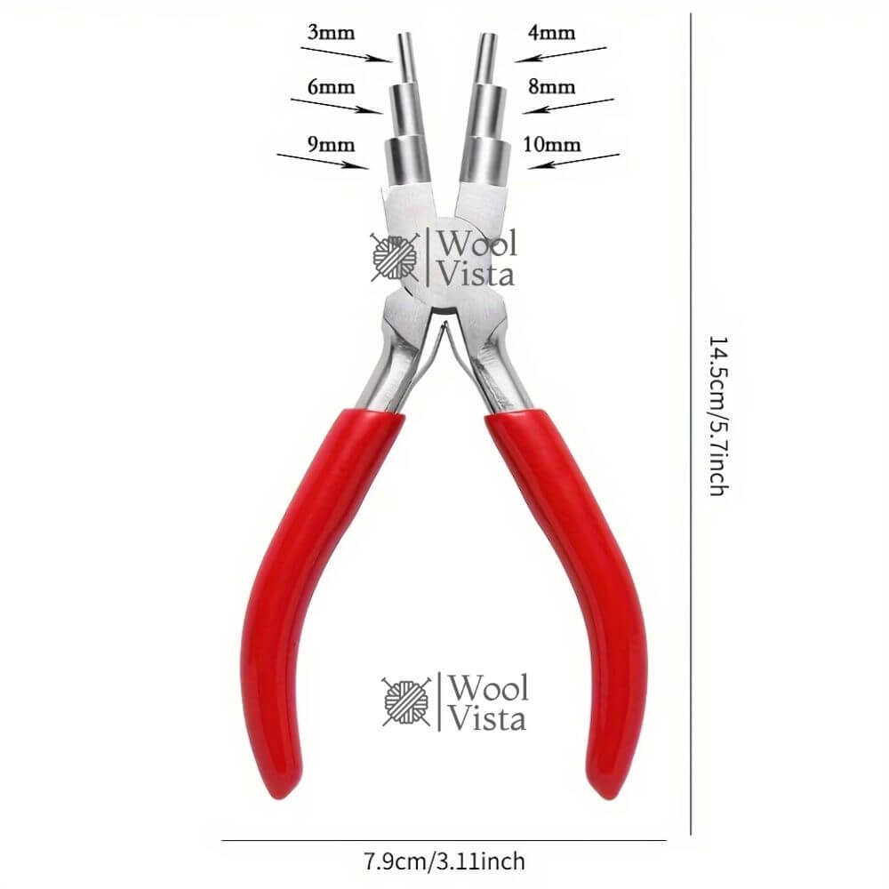 6-IN-1 JEWELRY MAKING PLIERS – CARBON STEEL LOOPING & WRAPPING TOOL, ROUND NOSE BAIL PLIERS FOR BEADING, WIRE SHAPING, JEWELRY REPAIR & DIY CRAFTS