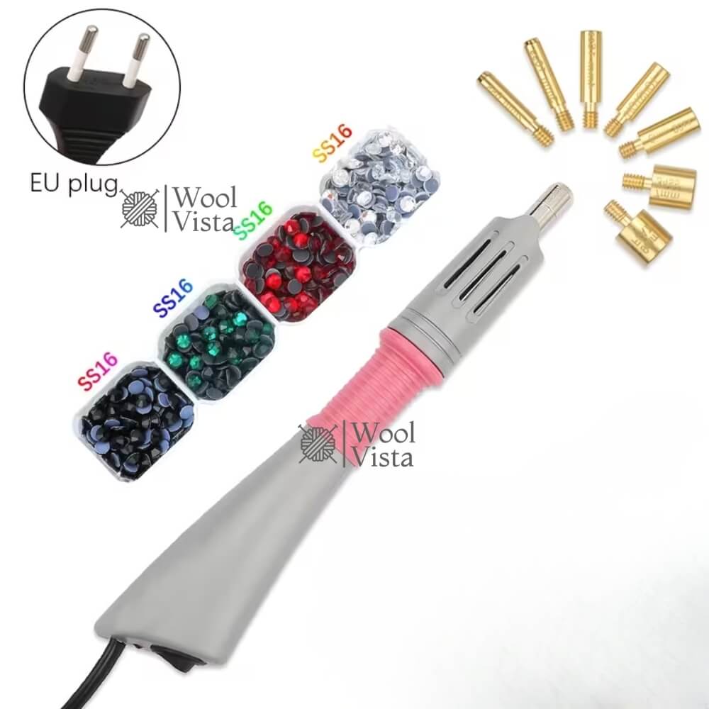 HOTFIX RHINESTONE APPLICATOR TOOL FAST HEATING HOT FIX WAND FOR IRON-ON RHINESTONES, GLASS CRYSTALS, DIAMOND GEMS, FABRIC DECORATION & DIY CRAFTS