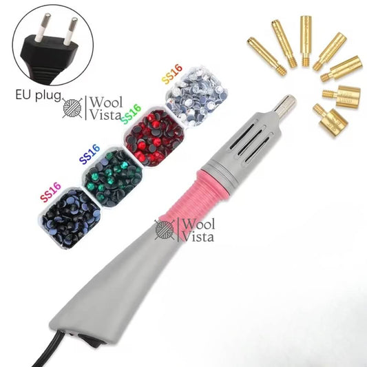 HOTFIX RHINESTONE APPLICATOR TOOL FAST HEATING HOT FIX WAND FOR IRON-ON RHINESTONES, GLASS CRYSTALS, DIAMOND GEMS, FABRIC DECORATION & DIY CRAFTS