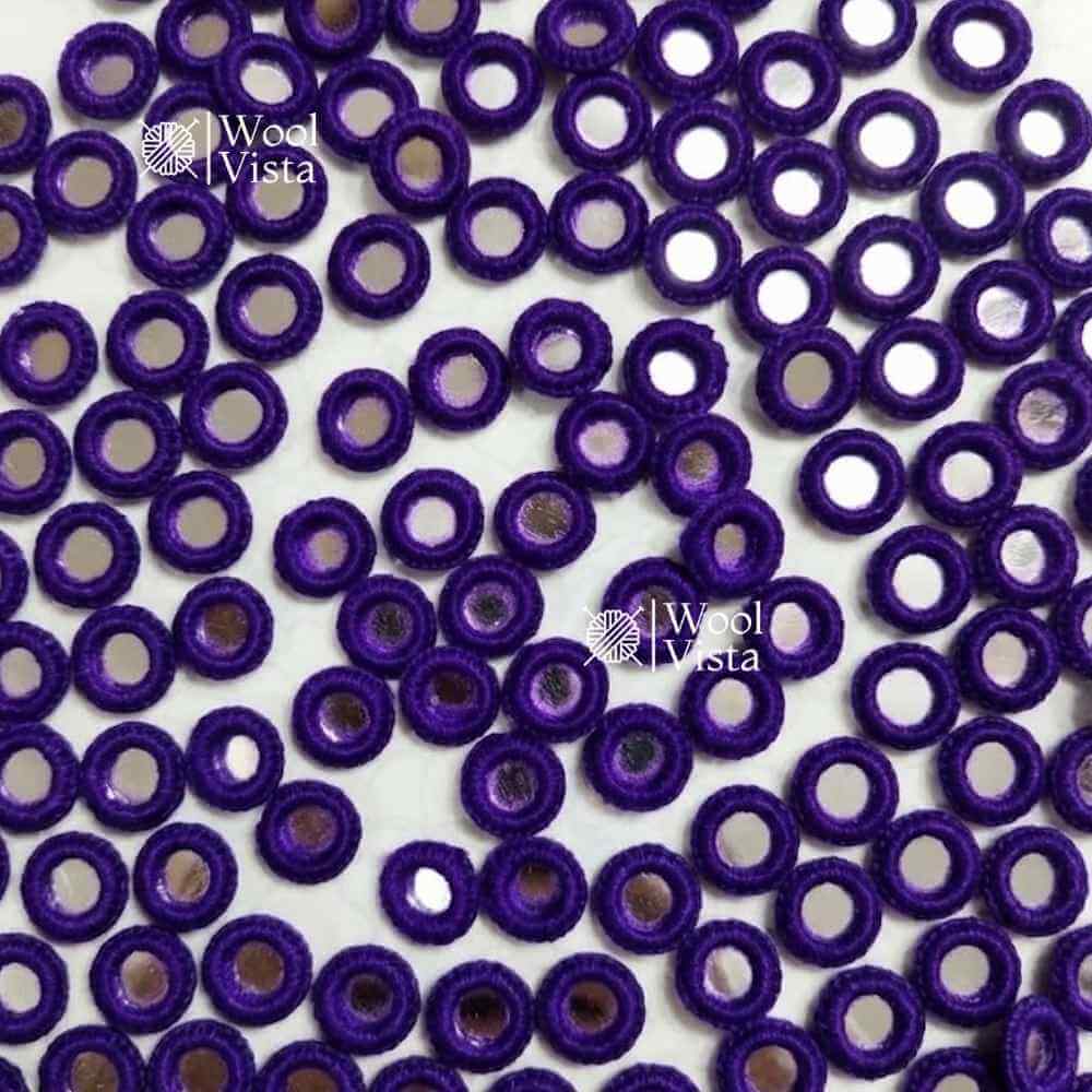 EMBROIDERY MIRRORS WITH THREAD WORK – ROUND MIRROR FRAMES, HAND EMBROIDERY, DRESS DECORATION, DIY CRAFTS, TEXTILE ART & MIRROR WORK (50PCS)