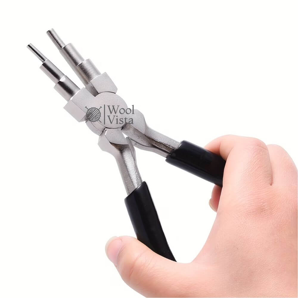 6-IN-1 JEWELRY MAKING PLIERS – CARBON STEEL LOOPING & WRAPPING TOOL, ROUND NOSE BAIL PLIERS FOR BEADING, WIRE SHAPING, JEWELRY REPAIR & DIY CRAFTS
