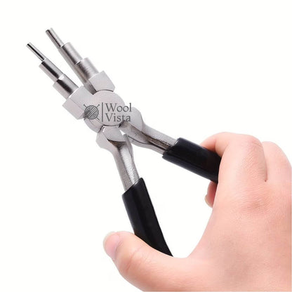 6-IN-1 JEWELRY MAKING PLIERS – CARBON STEEL LOOPING & WRAPPING TOOL, ROUND NOSE BAIL PLIERS FOR BEADING, WIRE SHAPING, JEWELRY REPAIR & DIY CRAFTS