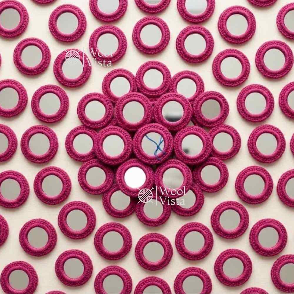 EMBROIDERY MIRRORS WITH THREAD WORK – ROUND MIRROR FRAMES, HAND EMBROIDERY, DRESS DECORATION, DIY CRAFTS, TEXTILE ART & MIRROR WORK (50PCS)