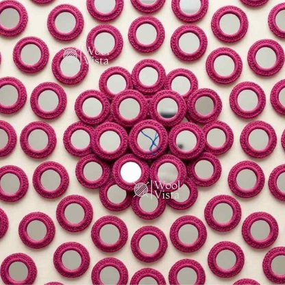 EMBROIDERY MIRRORS WITH THREAD WORK – ROUND MIRROR FRAMES, HAND EMBROIDERY, DRESS DECORATION, DIY CRAFTS, TEXTILE ART & MIRROR WORK (50PCS)