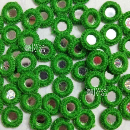 EMBROIDERY MIRRORS WITH THREAD WORK – ROUND MIRROR FRAMES, HAND EMBROIDERY, DRESS DECORATION, DIY CRAFTS, TEXTILE ART & MIRROR WORK (50PCS)