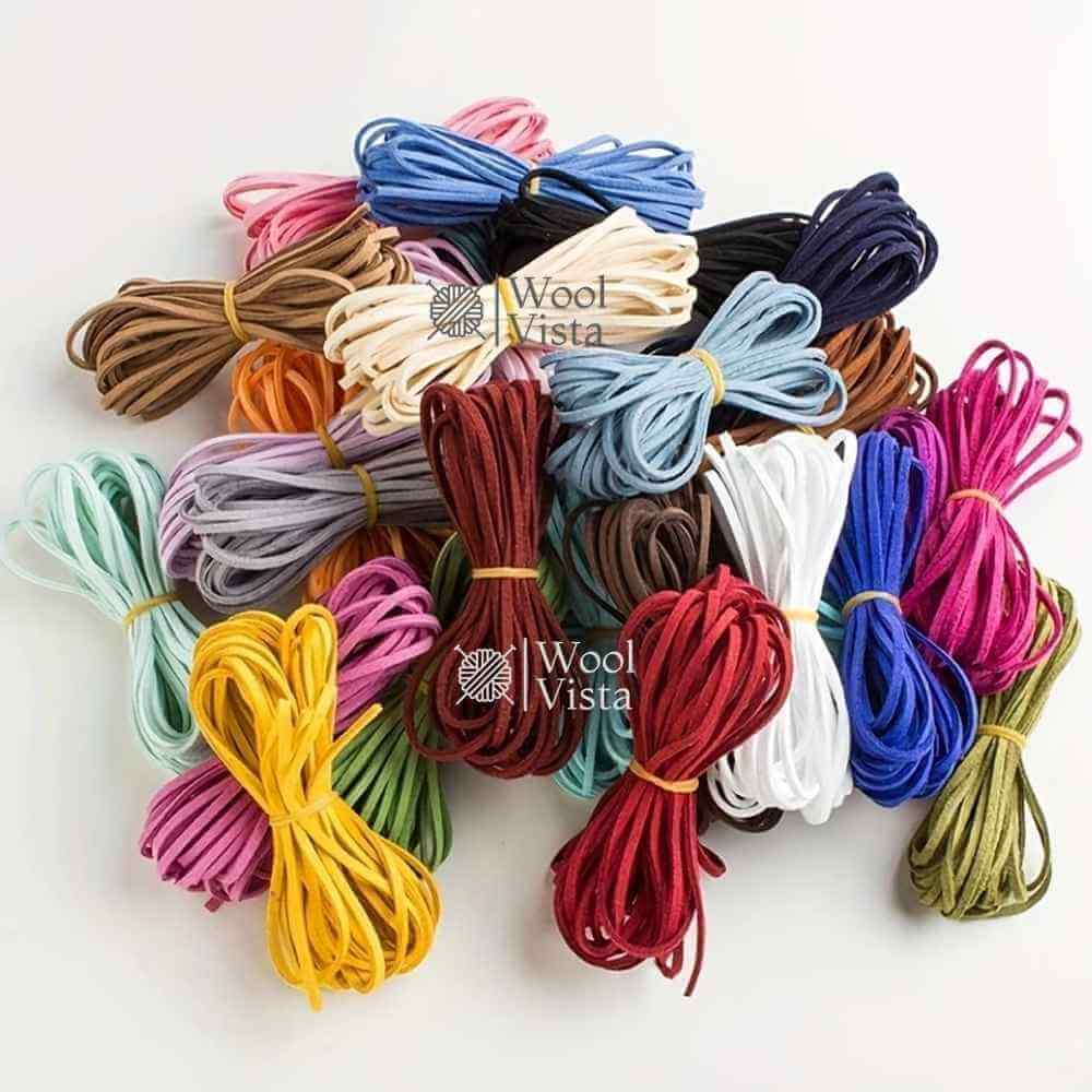 BRAIDED CORD KOREAN VELVET FAUX LEATHER BRACELET STRING – HANDMADE DIY BEADING CORD FOR JEWELRY MAKING, NECKLACES, BRACELETS, CRAFT SUPPLIES & ACCESSORIES