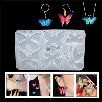 BUTTERFLY RESIN EARRING MOLDS – SILICONE JEWELRY MOLD KIT FOR DIY EARRINGS, PENDANTS, KEYCHAINS & NECKLACE MAKING