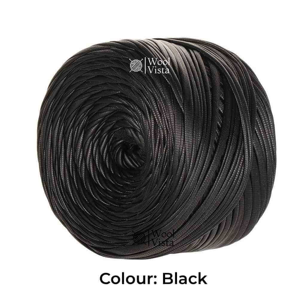 200G FAUX LEATHER T-SHIRT YARN – 60M SOFT WOVEN RIBBON YARN FOR CROCHET BAGS, KNITTING & HOME DECOR