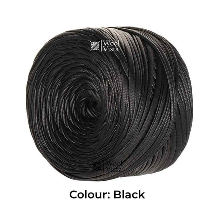 200G FAUX LEATHER T-SHIRT YARN – 60M SOFT WOVEN RIBBON YARN FOR CROCHET BAGS, KNITTING & HOME DECOR
