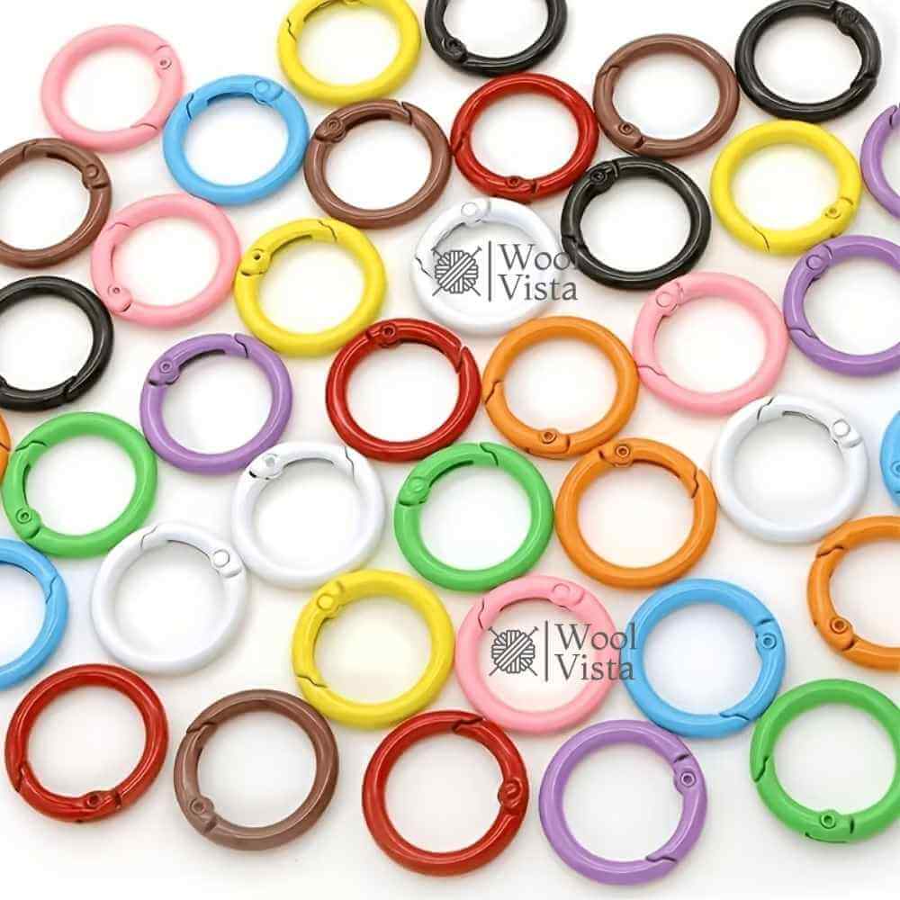 BRIGHT METAL O-RING SPRING KEYCHAIN HOOK – 24MM ROUND OPENABLE BUCKLE KEY RING, ZINC ALLOY KEYCHAIN COMPONENT FOR DIY CRAFTS & ACCESSORIES